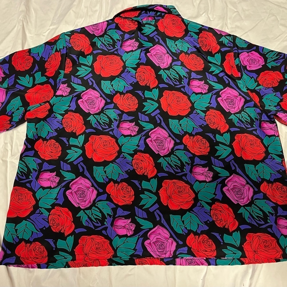 Floral vintage polyester shirt size 12 - Picture 5 of 5